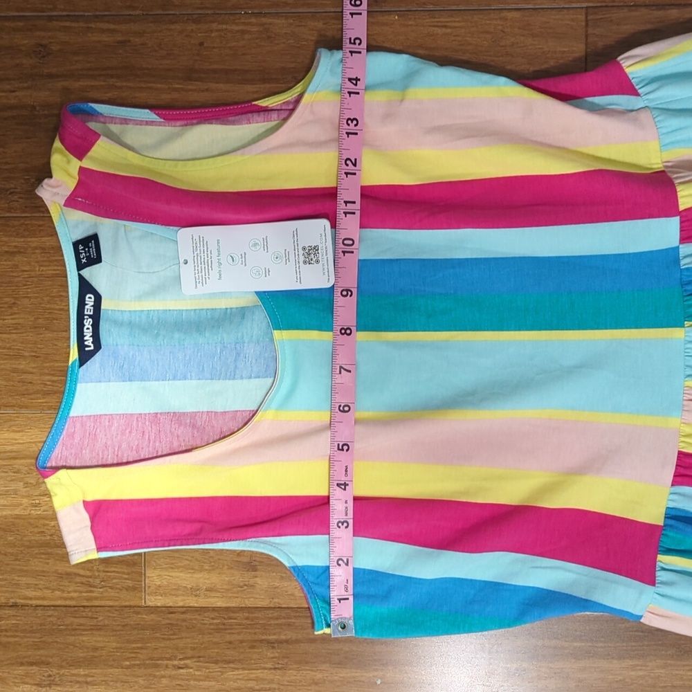 Lands' End Sleeveless Tiered Rainbow Max Dress Petite Size XSP - Picture 4 of 10